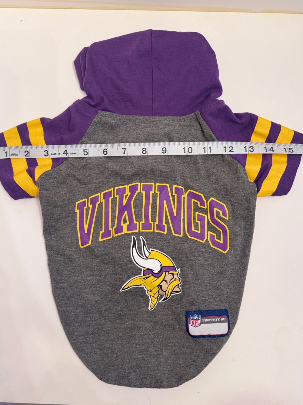 Minnesota Vikings NFL Dog Cat Throwback Hoodie Tee by Pets First - Size Small - Picture 12 of 15
